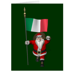 Santa Claus With Ensign Of Italy