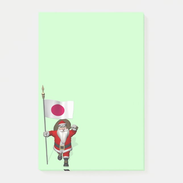 Santa Claus With Ensign Of Japan Post-it Notes (Front)