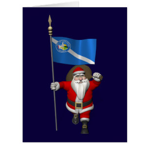 Santa Claus With Ensign Of Las Vegas