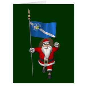 Santa Claus With Ensign Of Las Vegas