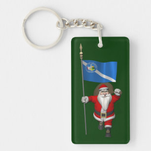 Santa Claus With Ensign Of Las Vegas Keychain