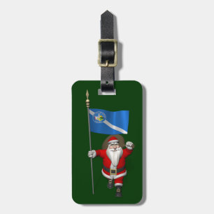 Santa Claus With Ensign Of Las Vegas Luggage Tag