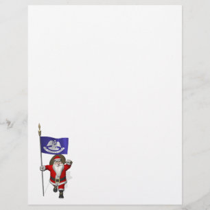 Santa Claus With Ensign Of Louisiana