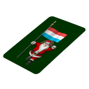 Santa Claus With Ensign Of Luxembourg Magnet