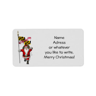 Santa Claus With Ensign Of Maryland Label