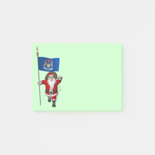 Santa Claus With Ensign Of Michigan Post-it Notes (Front)