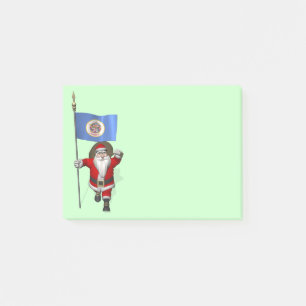 Santa Claus With Ensign Of Minnesota Post-it Notes