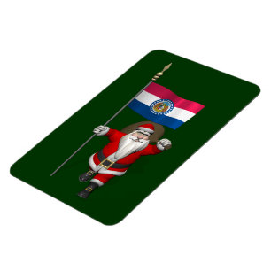 Santa Claus With Ensign Of Missouri Magnet