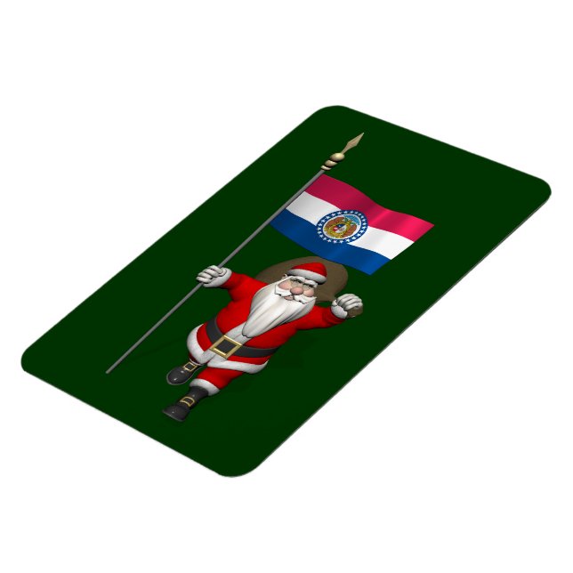 Santa Claus With Ensign Of Missouri Magnet (Left Side)