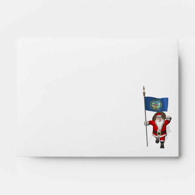 Santa Claus With Ensign Of Nebraska Envelopes (Front)