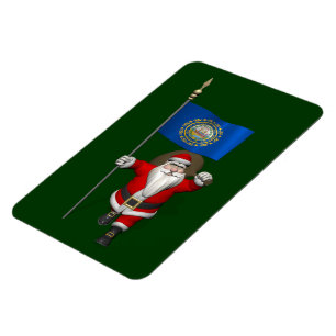 Santa Claus With Ensign Of New Hampshire Magnet