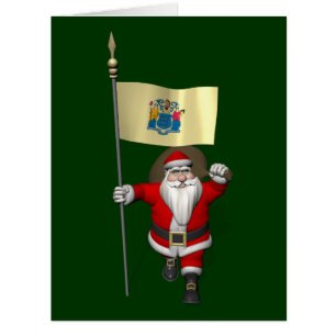 Santa Claus With Ensign Of New Jersey