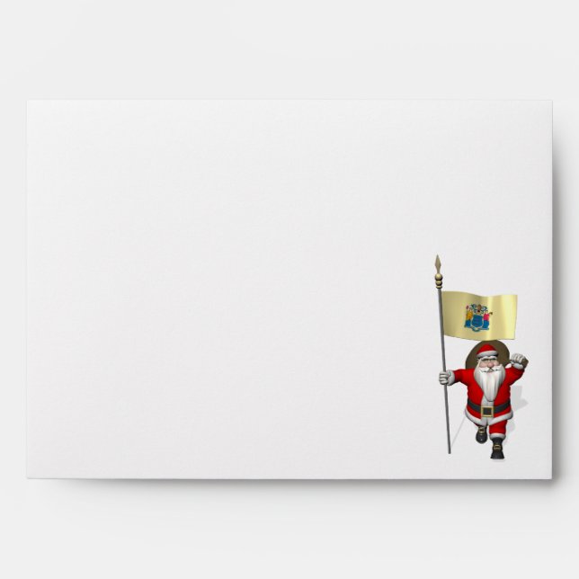 Santa Claus With Ensign Of New Jersey Envelope (Front)