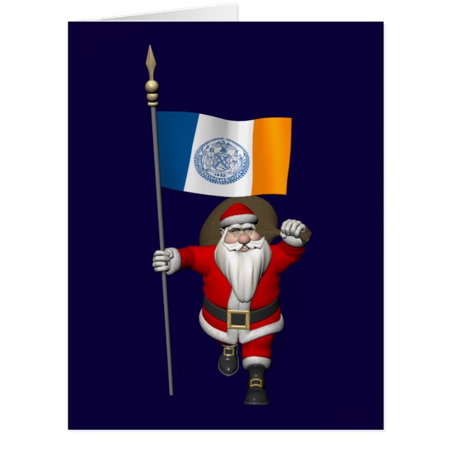 Santa Claus With Ensign Of New York (Devant)