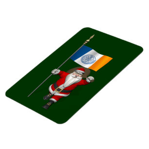 Santa Claus With Ensign Of New York City Magnet