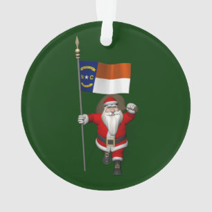 Santa Claus With Ensign Of North Carolina