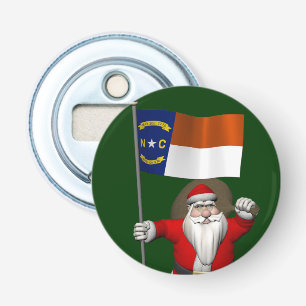 Santa Claus With Ensign Of North Carolina Bottle Opener