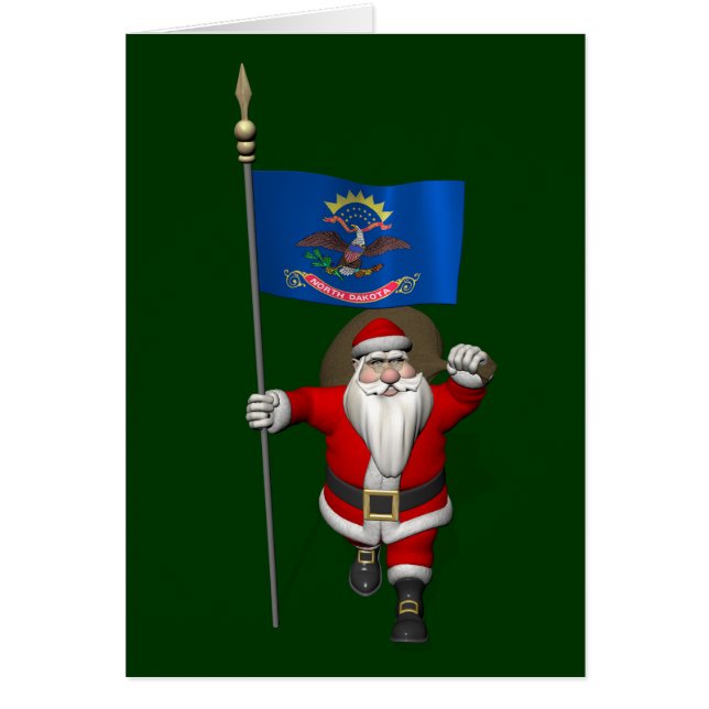 Santa Claus With Ensign Of North Dakota (Front)