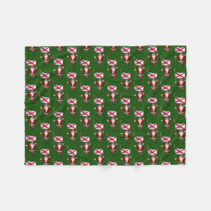 Santa Claus With Ensign Of Northern Ireland Fleece Blanket