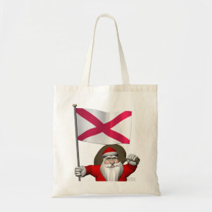 Santa Claus With Ensign Of Northern Ireland Tote Bag
