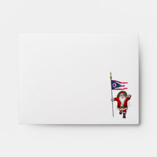 Santa Claus With Ensign Of Ohio Envelopes