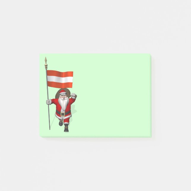 Santa Claus With Ensign Of Österreich Post-it Notes (Front)