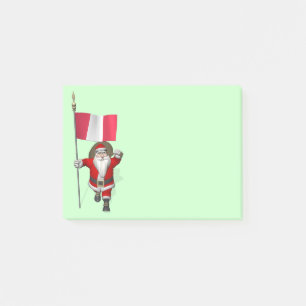 Santa Claus With Ensign Of Peru Post-it Notes