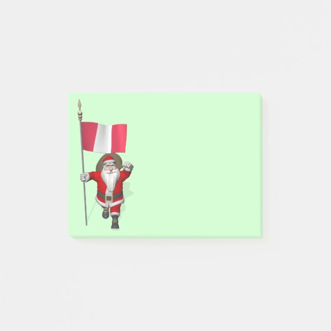 Santa Claus With Ensign Of Peru Post-it Notes (Front)