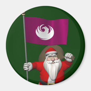 Santa Claus With Ensign Of Phoenix Magnet