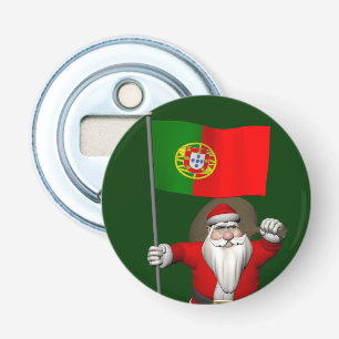 Santa Claus With Ensign Of Portugal Bottle Opener