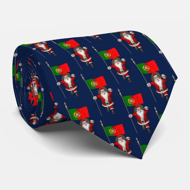 Santa Claus With Ensign Of Portugal Tie (Rolled)
