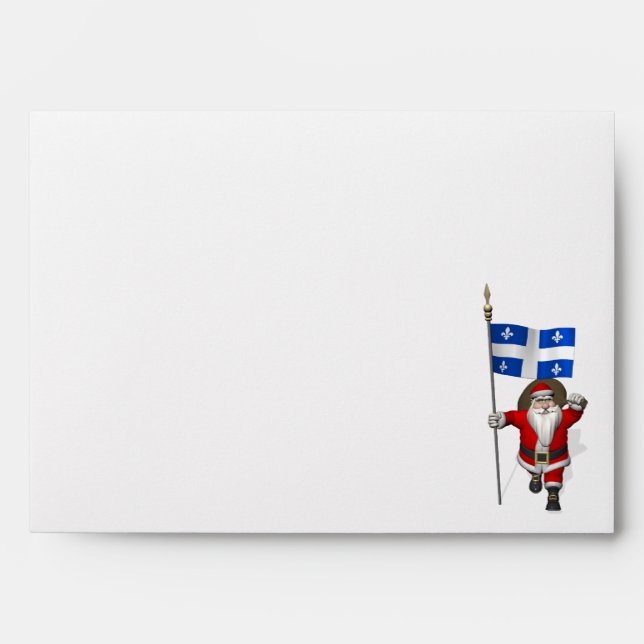 Santa Claus With Ensign Of Québec CDN Envelope (Front)