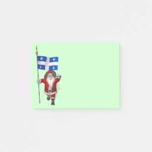 Santa Claus With Ensign Of Québec CDN Post-it Notes