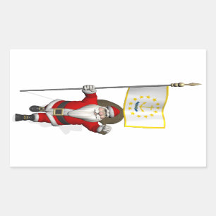 Santa Claus With Ensign Of Rhode Island Sticker