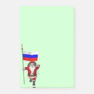Santa Claus With Ensign Of Russia Post-it Notes