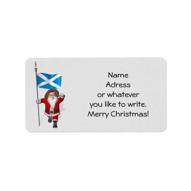 Santa Claus With Ensign Of Scotland Label (Front)