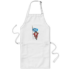 Santa Claus With Ensign Of Scotland Long Apron
