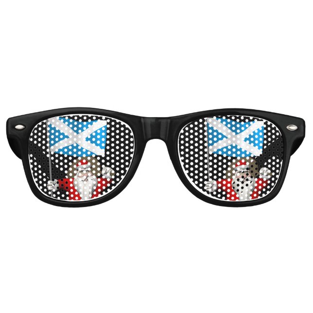 Santa Claus With Ensign Of Scotland Retro Sunglasses (Front)