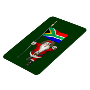 Santa Claus With Ensign Of South Africa Magnet