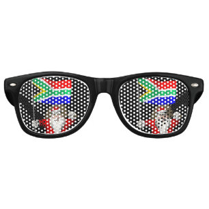 Santa Claus With Ensign Of South Africa Retro Sunglasses