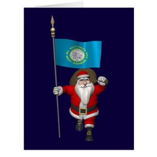 Santa Claus With Ensign Of South Dakota