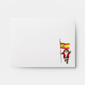 Santa Claus With Ensign Of Spain Envelope
