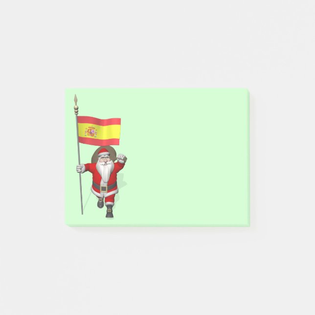 Santa Claus With Ensign Of Spain Post-it Notes (Front)