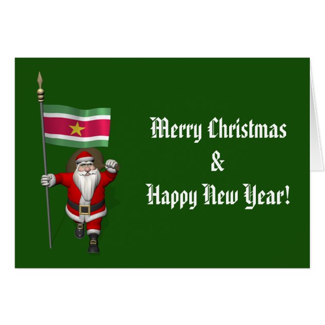 Santa Claus With Ensign Of Suriname (Front Horizontal)