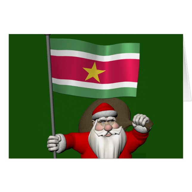 Santa Claus With Ensign Of Suriname (Front Horizontal)