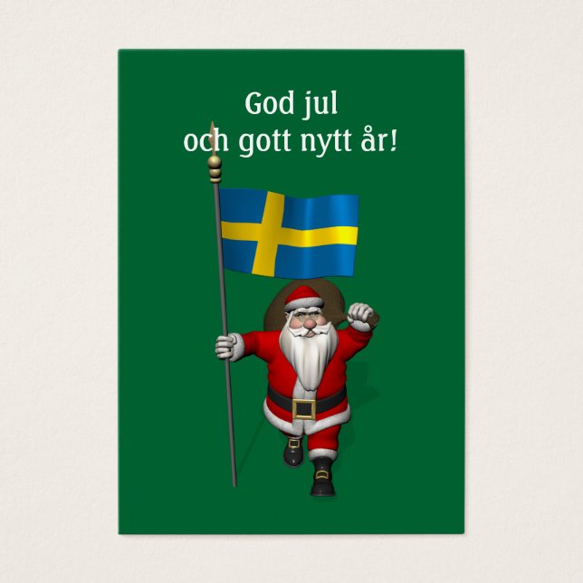 Santa Claus With Ensign Of Sweden (Front)