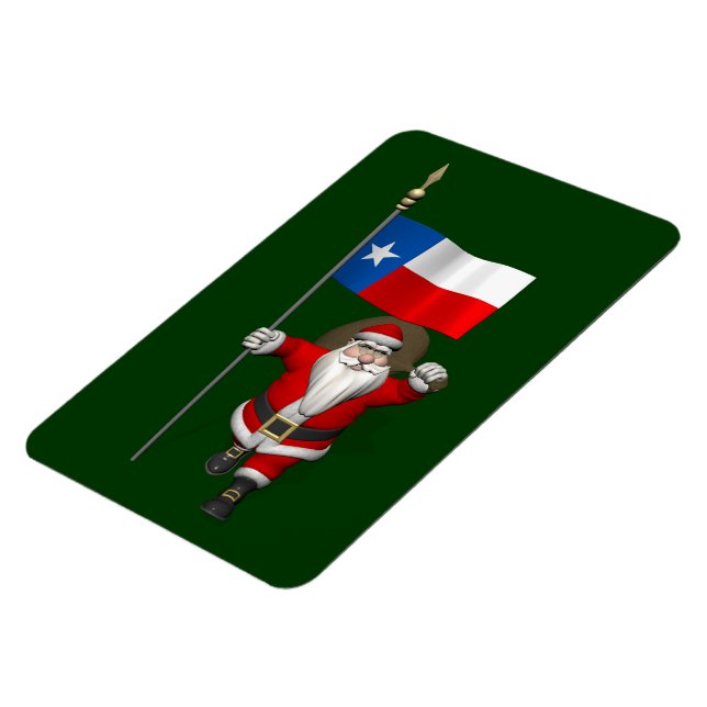 Santa Claus With Ensign Of Texas Magnet (Left Side)