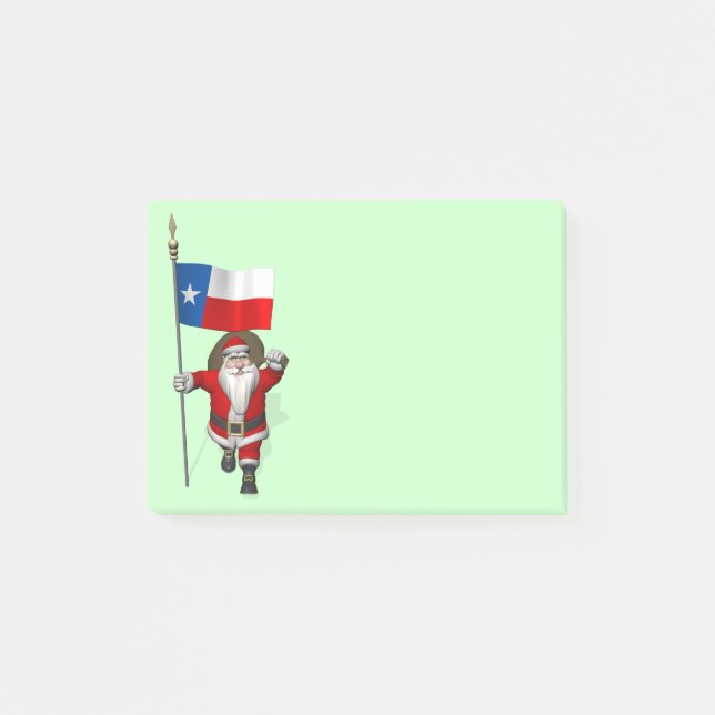 Santa Claus With Ensign Of Texas Post-it Notes (Front)