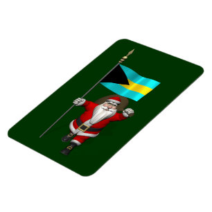 Santa Claus With Ensign Of The Bahamas Magnet