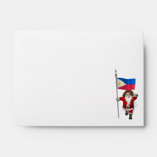 Santa Claus With Ensign Of The Philippines Envelope